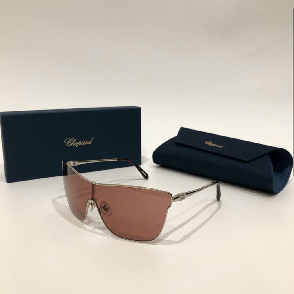 Chopard Sunglasses with Rose Lenses and Silver Frame